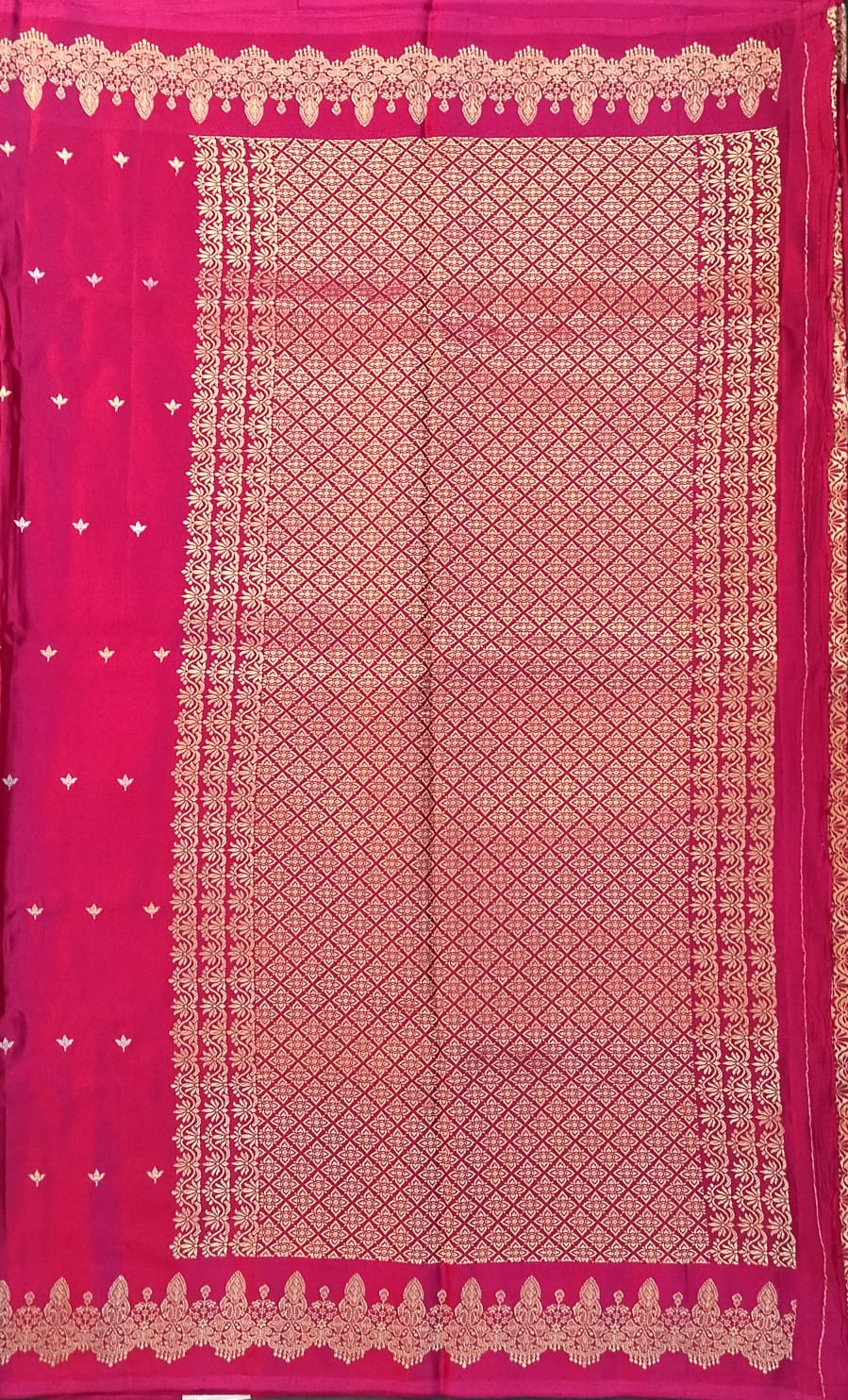 Pink Mushroo Silk Saree with Zari Border