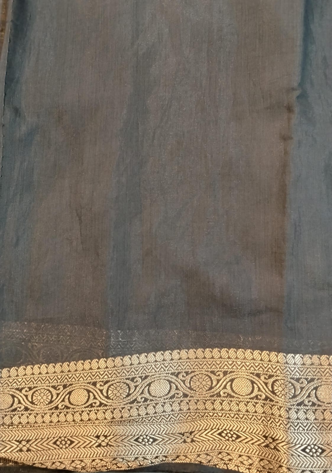 Cream Munga Silk Saree with Kanchi Border