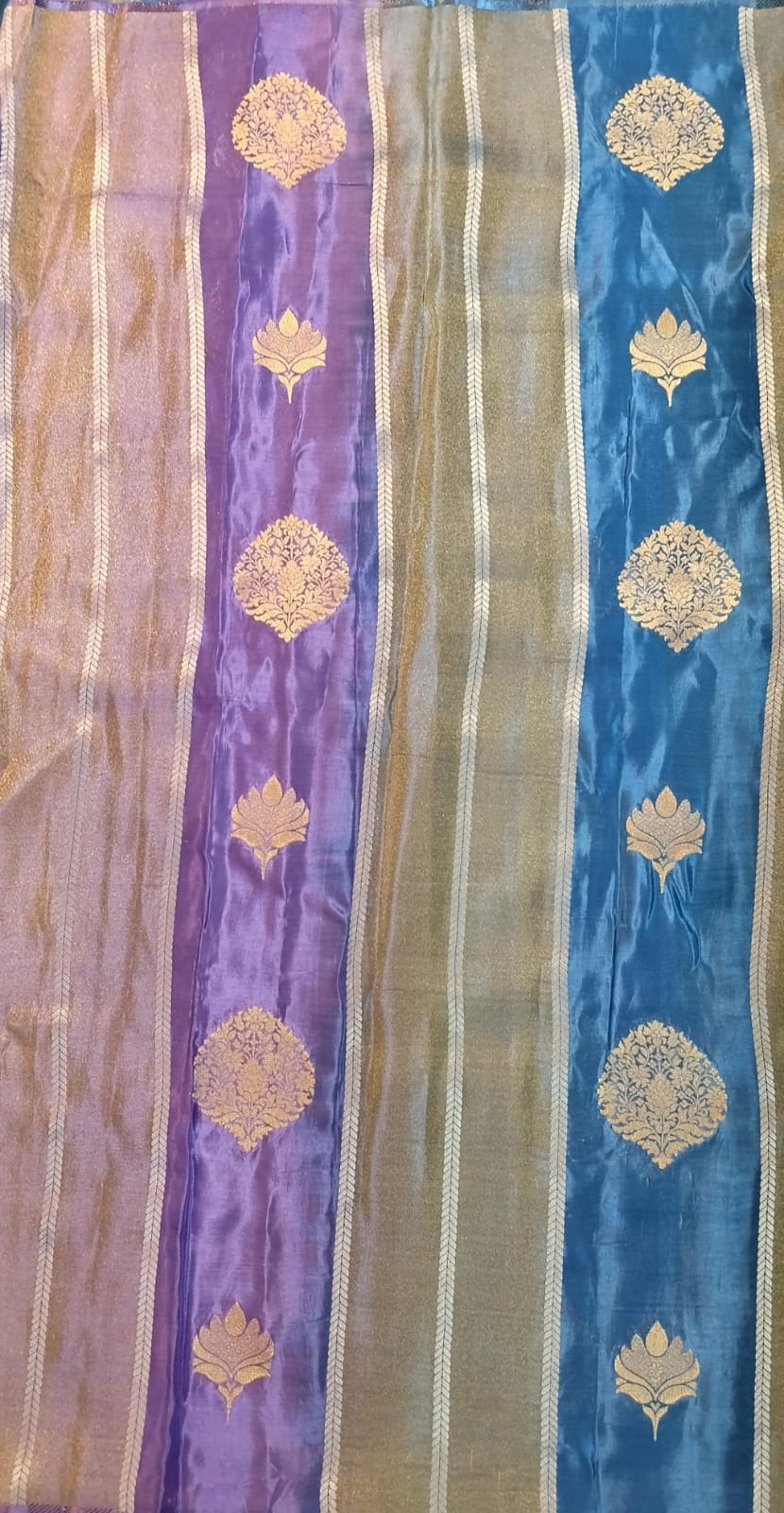 Multicolor Ho Tissue Saree Borderless Design