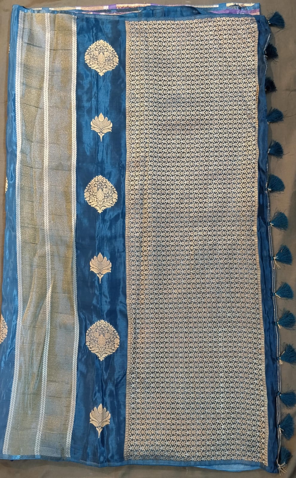 Multicolor Ho Tissue Saree Borderless Design
