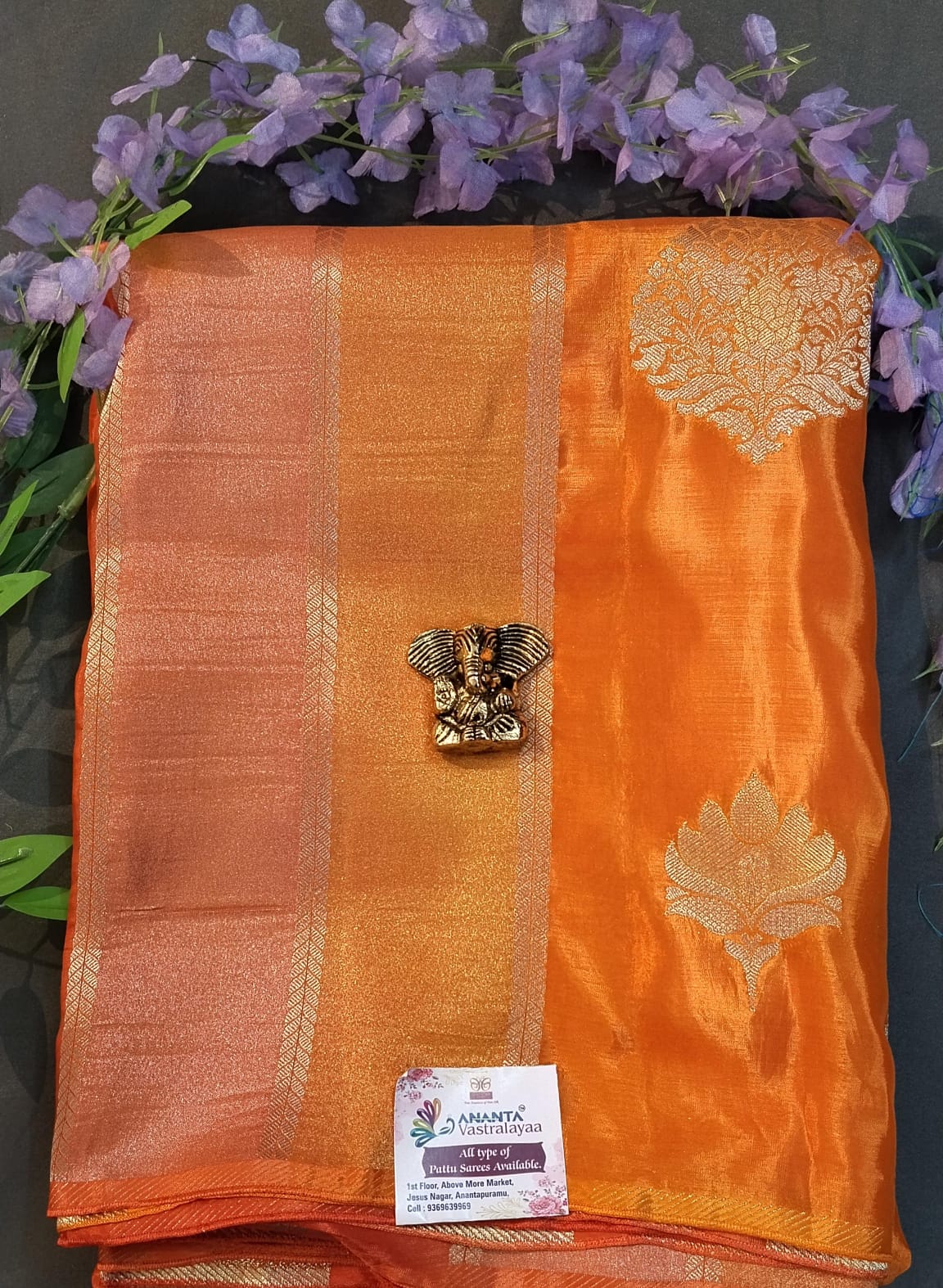Multicolor Ho Tissue Saree Borderless Design