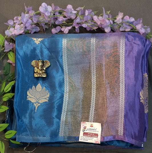 Multicolor Ho Tissue Saree Borderless Design