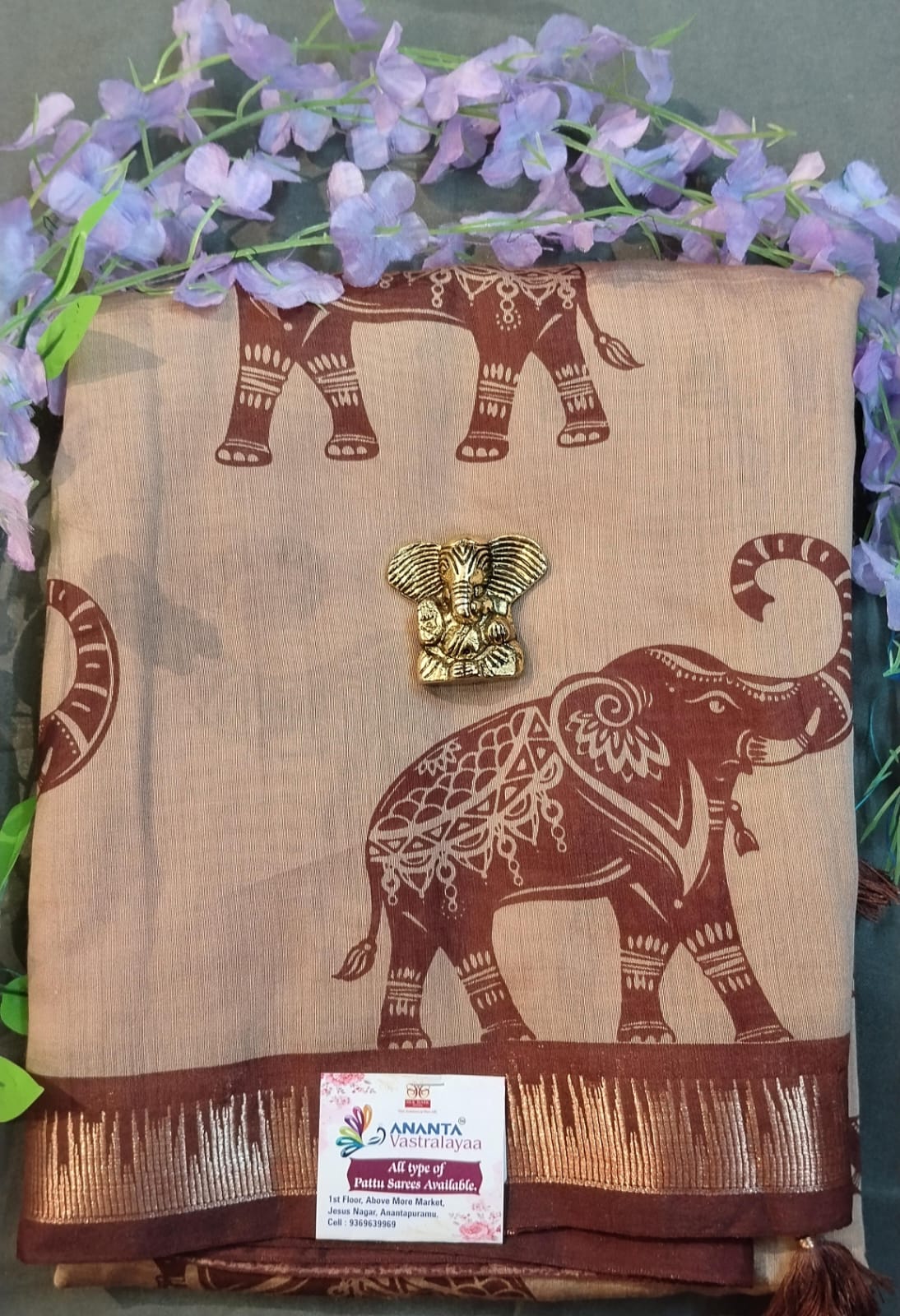 Pastel Green Mul Mul Silk Saree with Kalamkari