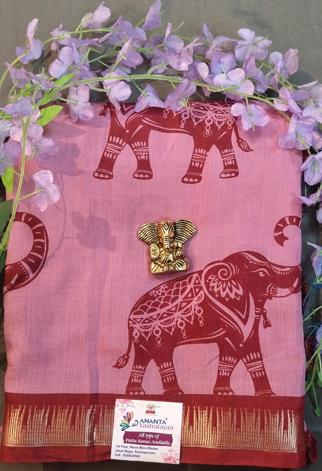 Pastel Green Mul Mul Silk Saree with Kalamkari