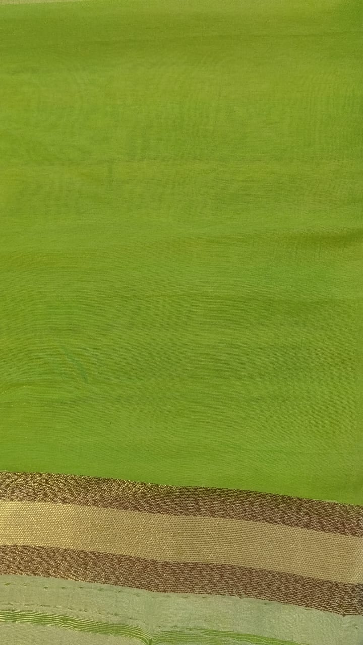 Pink & Orange Rangat Raw Silk Saree