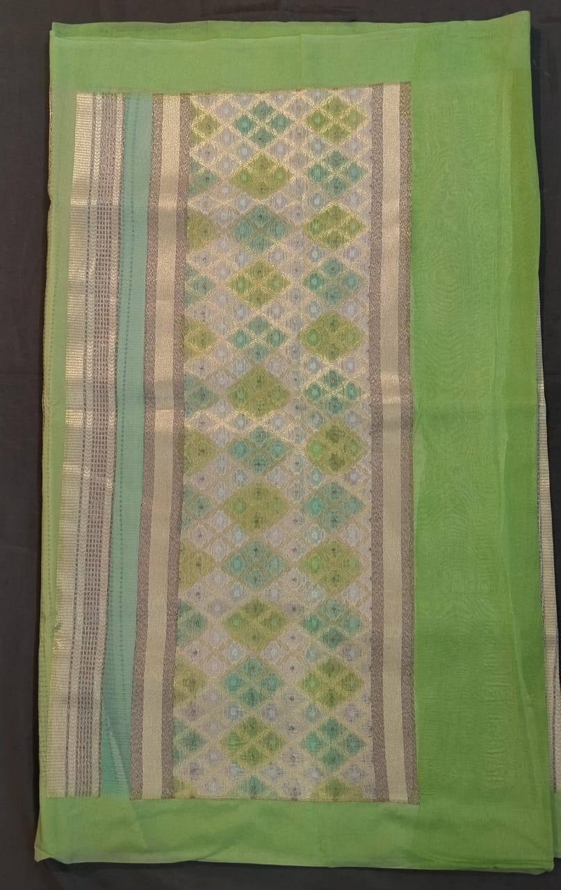 Pink & Orange Rangat Raw Silk Saree