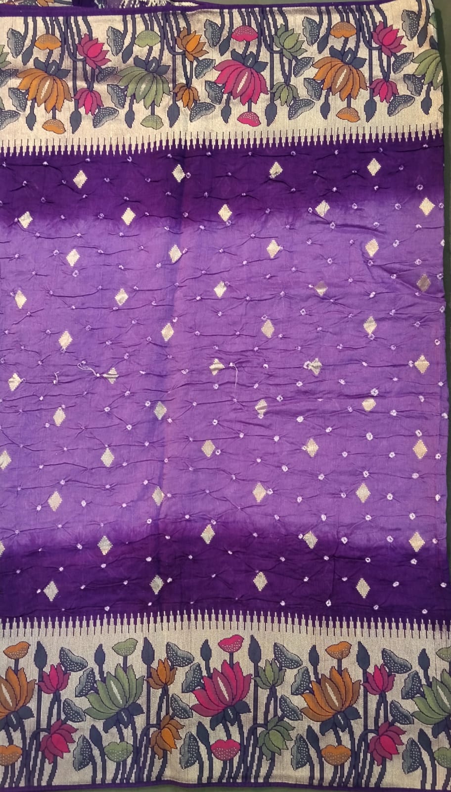 Violet Tussar Silk Saree with Pytoni Border