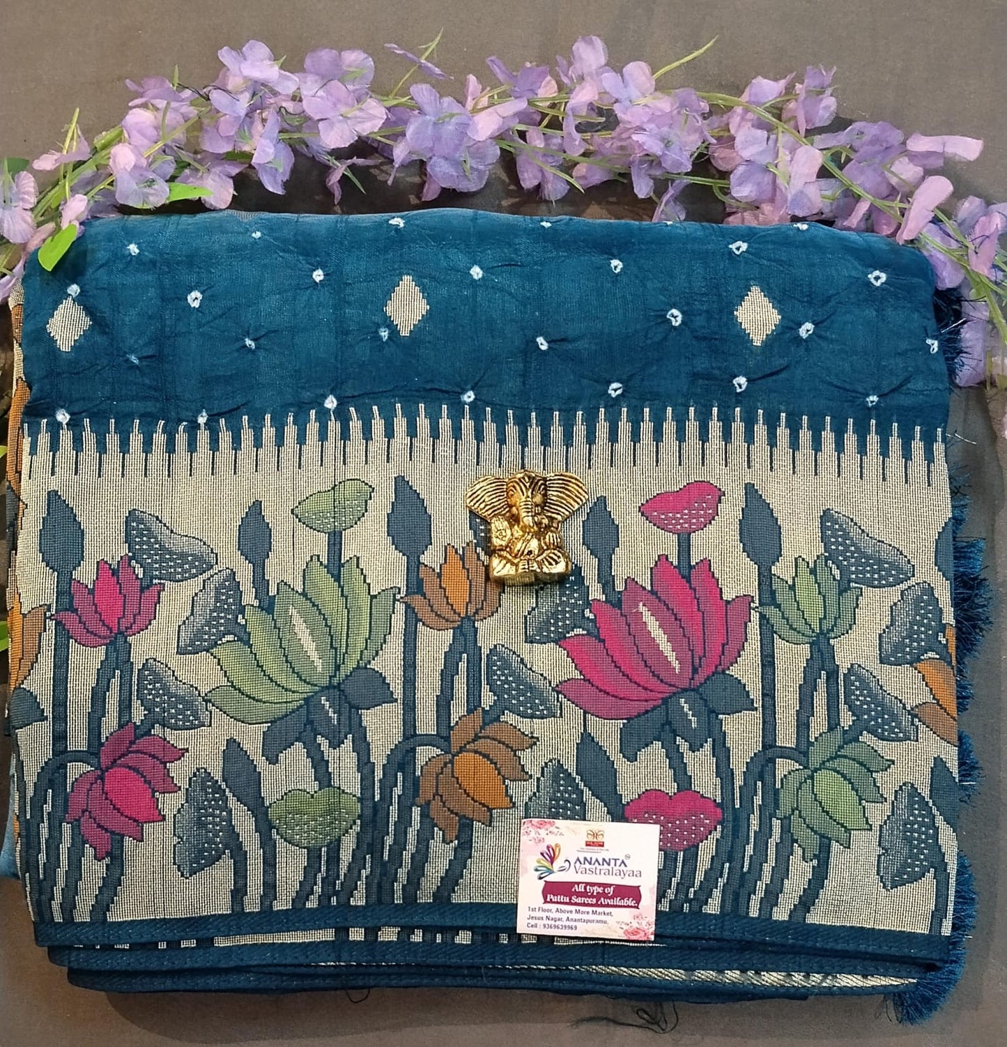 Violet Tussar Silk Saree with Pytoni Border