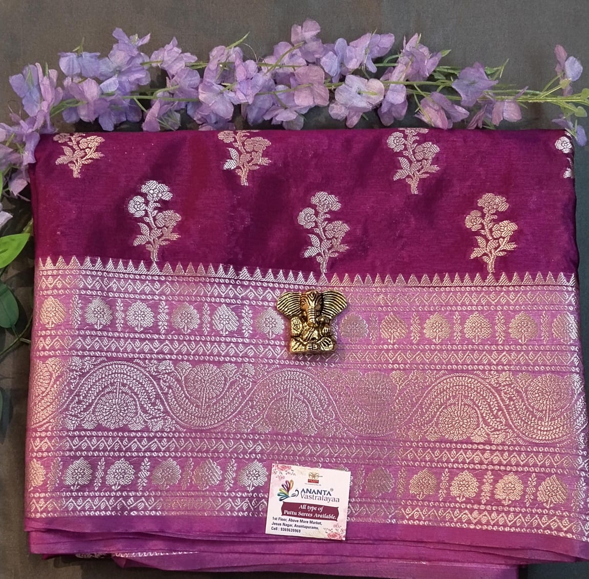 Maroon Raw Mango Silk Saree with Big Buttas