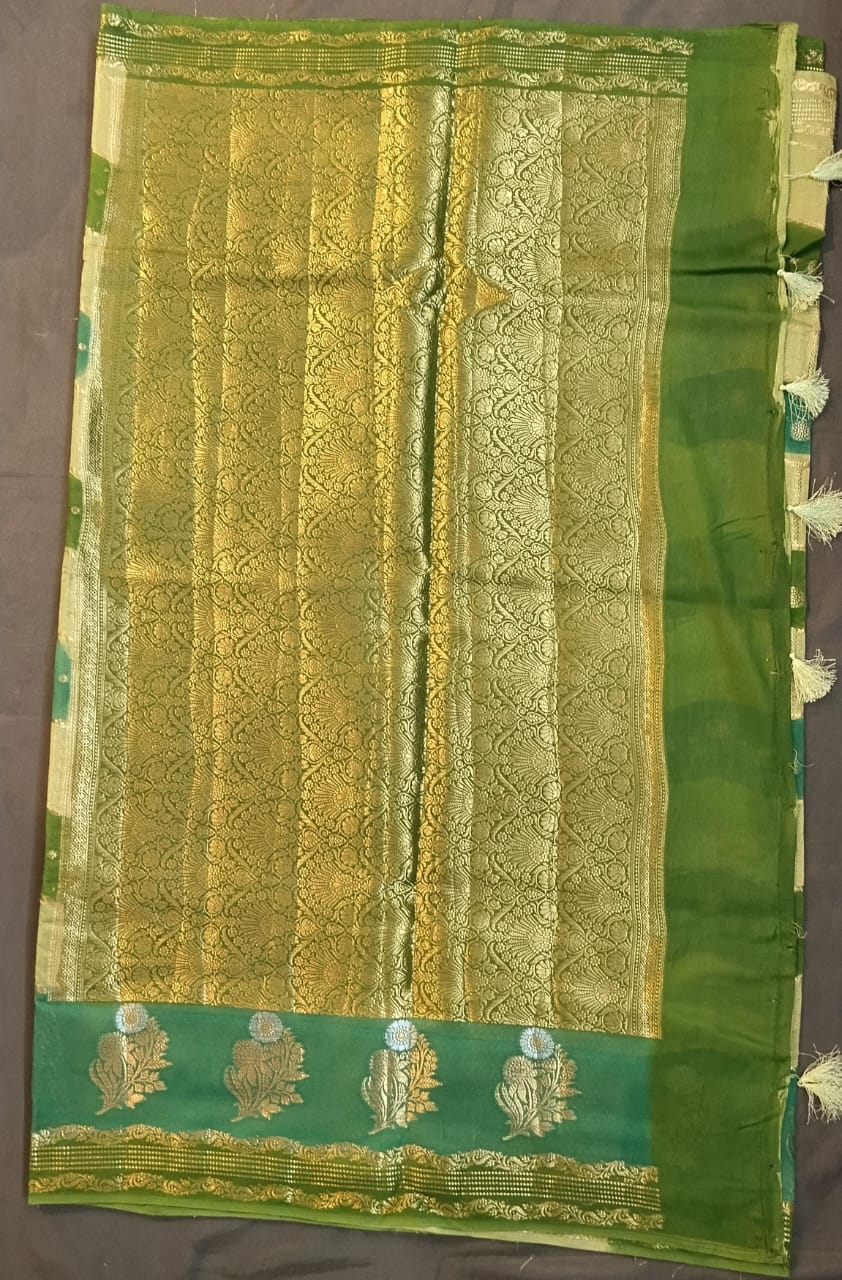 Multicolor Raw Mango Silk Saree with Zari Work