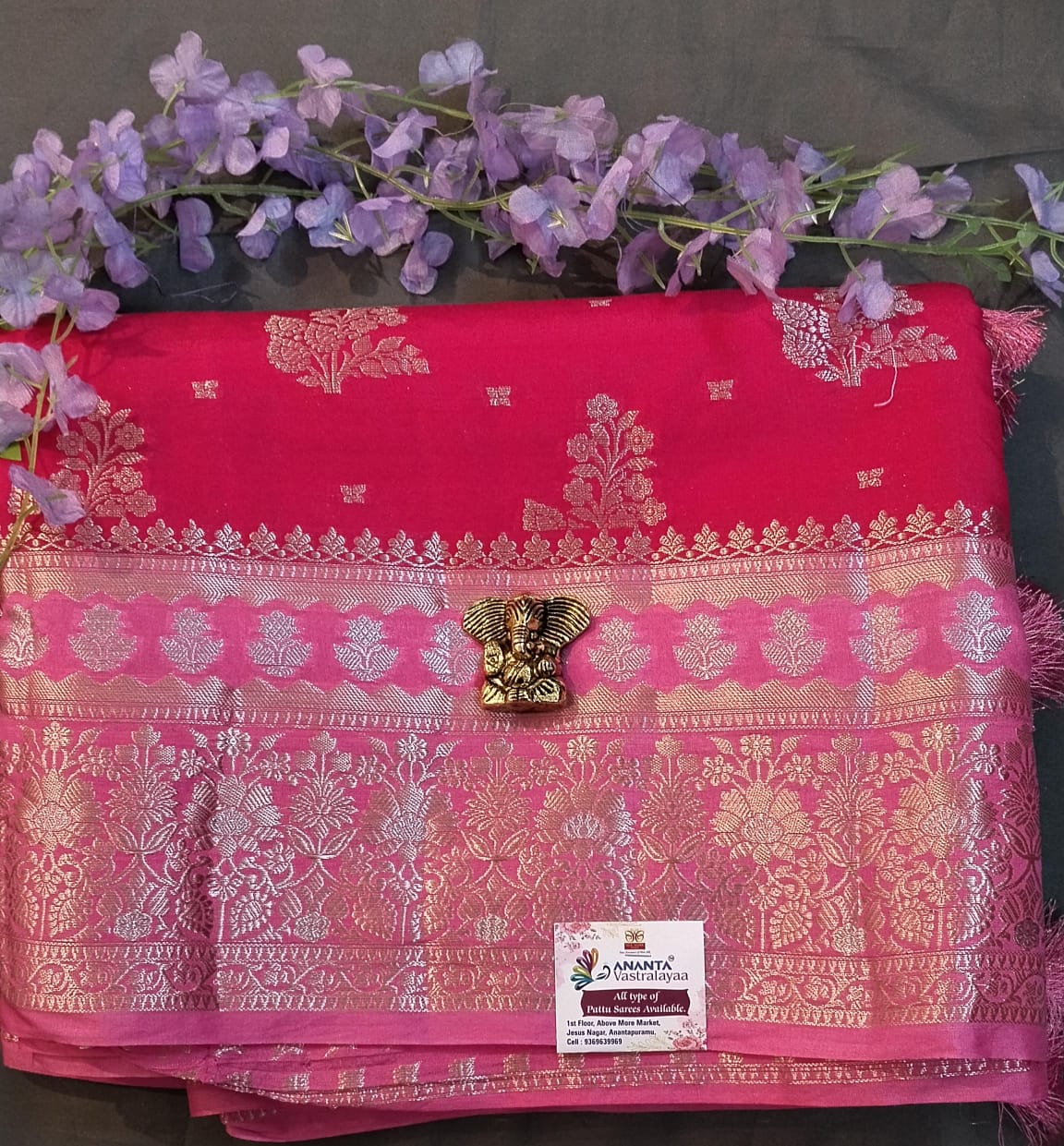 Peacock Blue Raw Mango Silk Saree with Big Buttas
