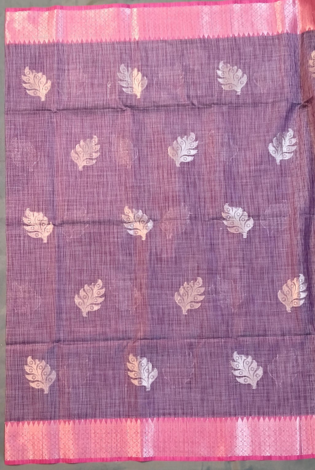 Dark Wine Zoot Silk Saree with Contrast Border