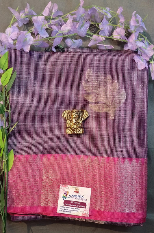 Dark Wine Zoot Silk Saree with Contrast Border