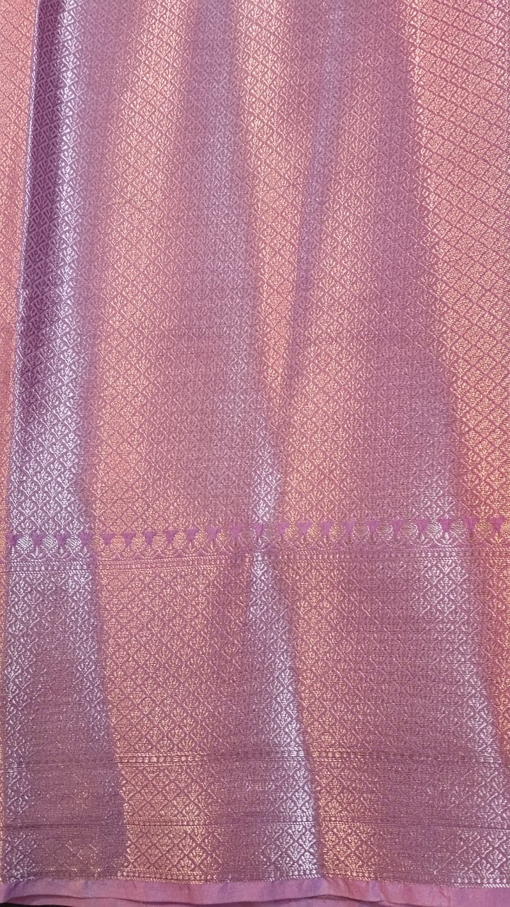 Purple Munga Silk Saree with Pichwai Work