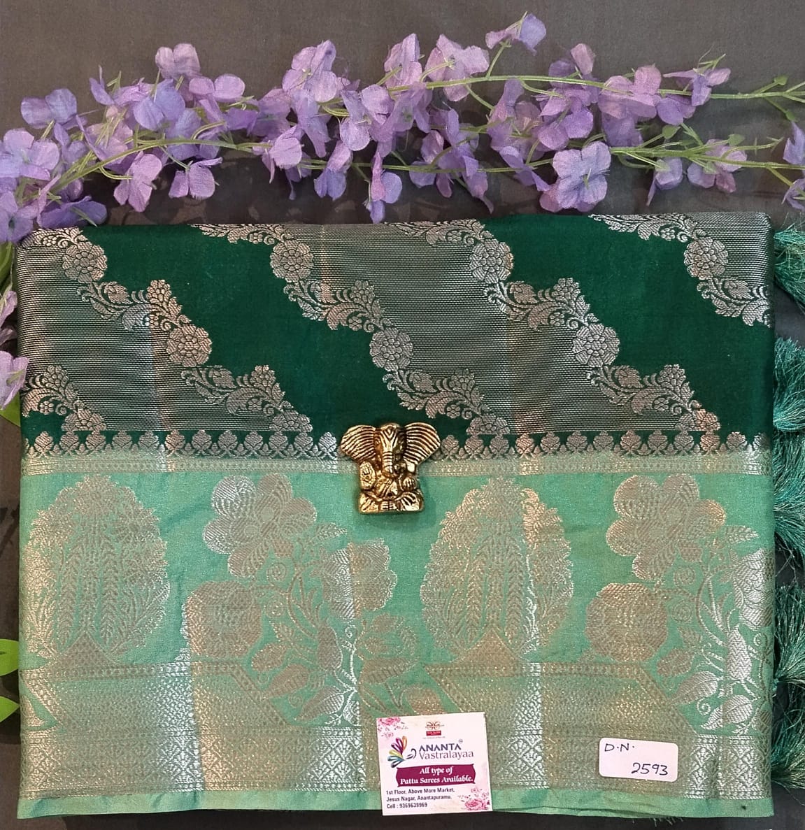 Purple Munga Silk Saree with Pichwai Work
