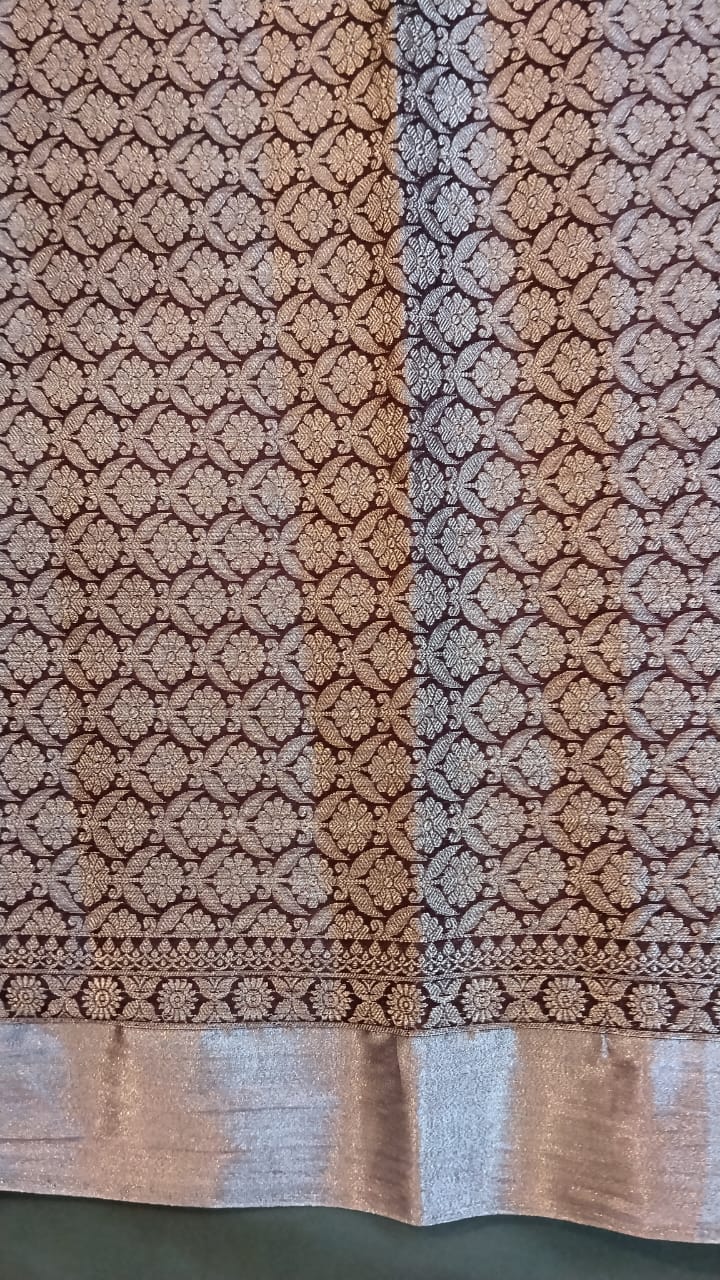Multicolor Raw Mango Silk Saree with Leheriya Design