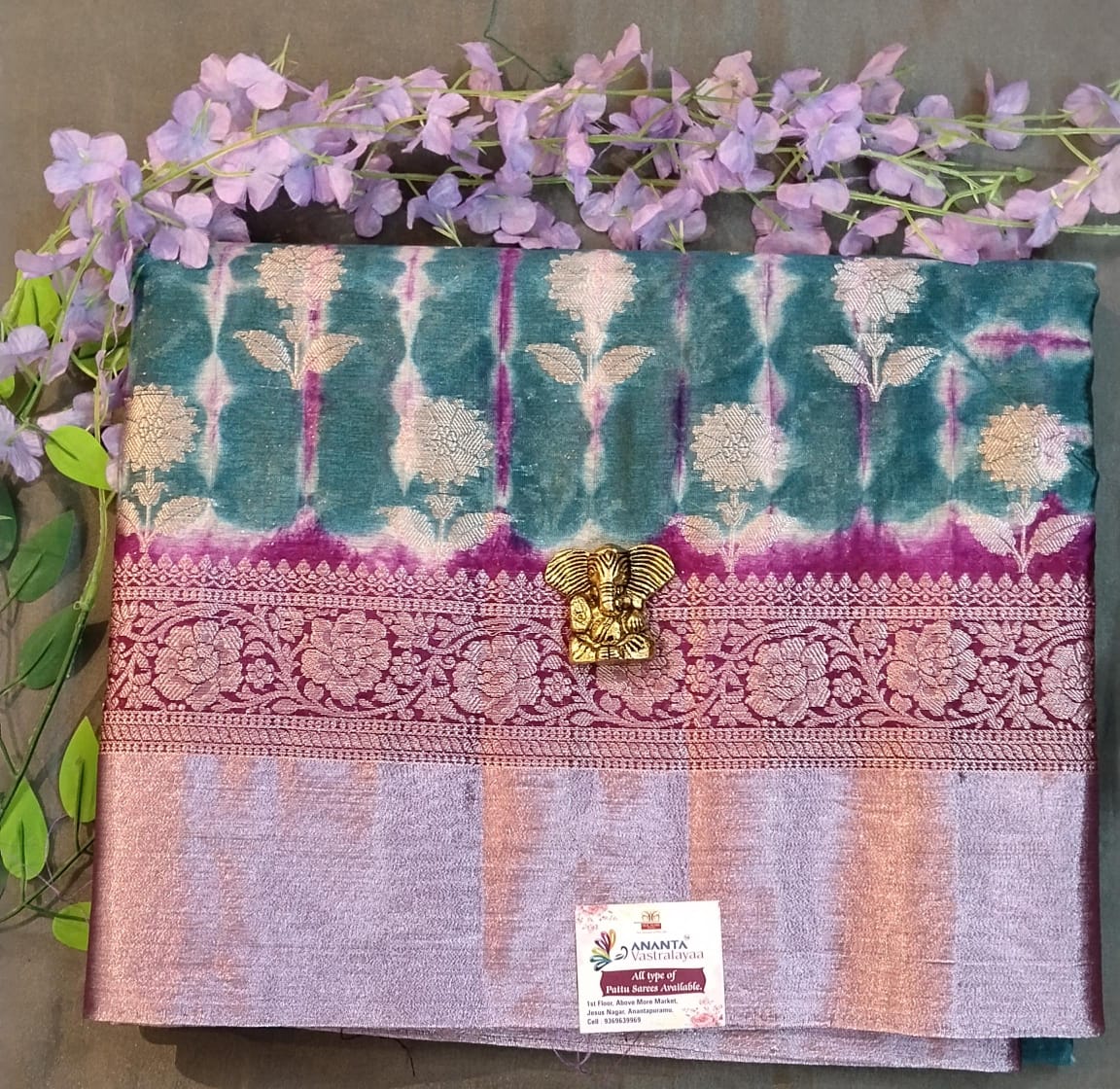 Multicolor Raw Mango Silk Saree with Leheriya Design