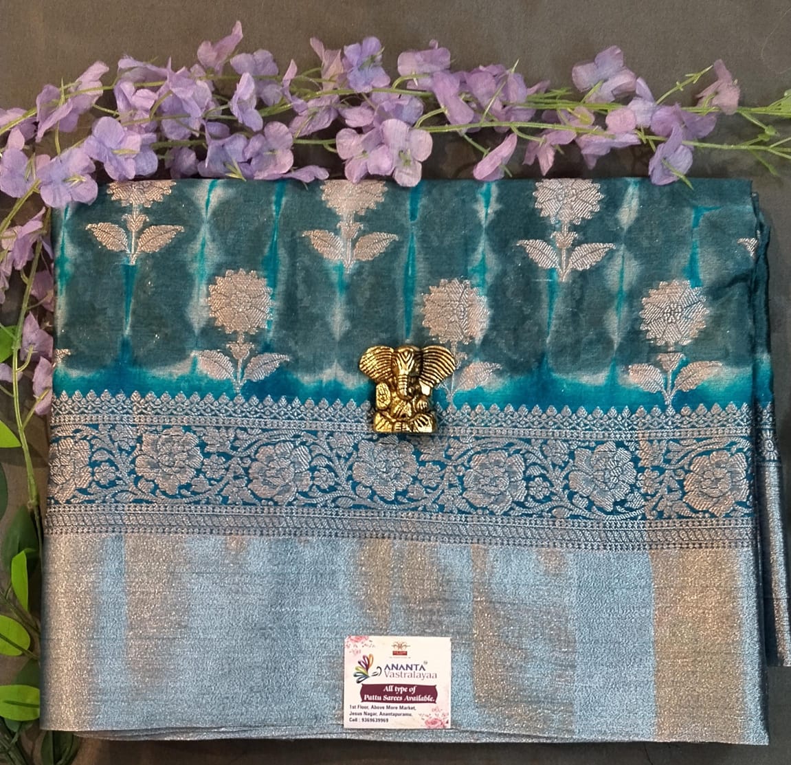 Multicolor Raw Mango Silk Saree with Leheriya Design