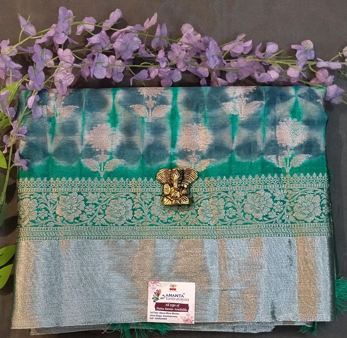 Multicolor Raw Mango Silk Saree with Leheriya Design
