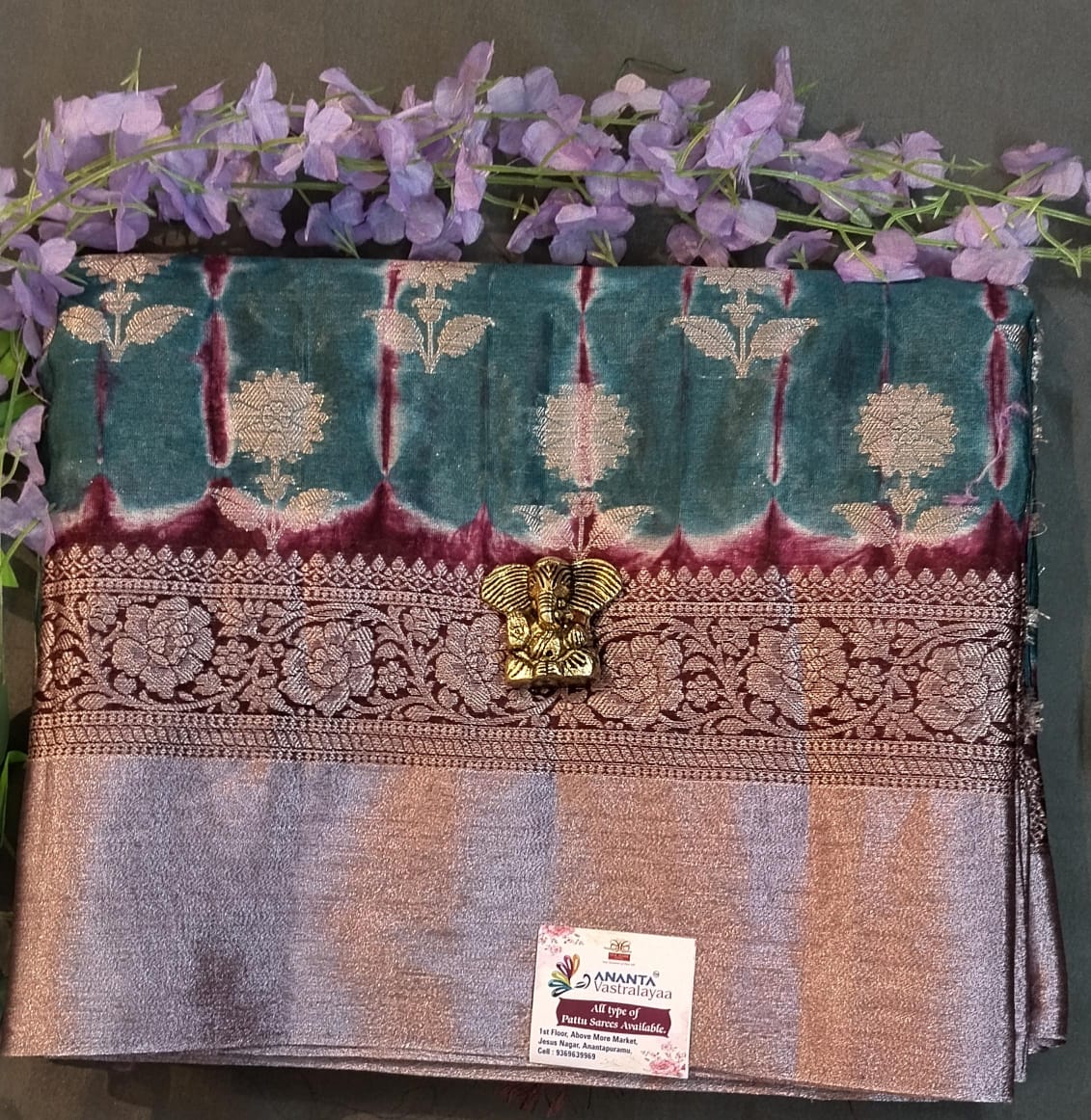 Multicolor Raw Mango Silk Saree with Leheriya Design
