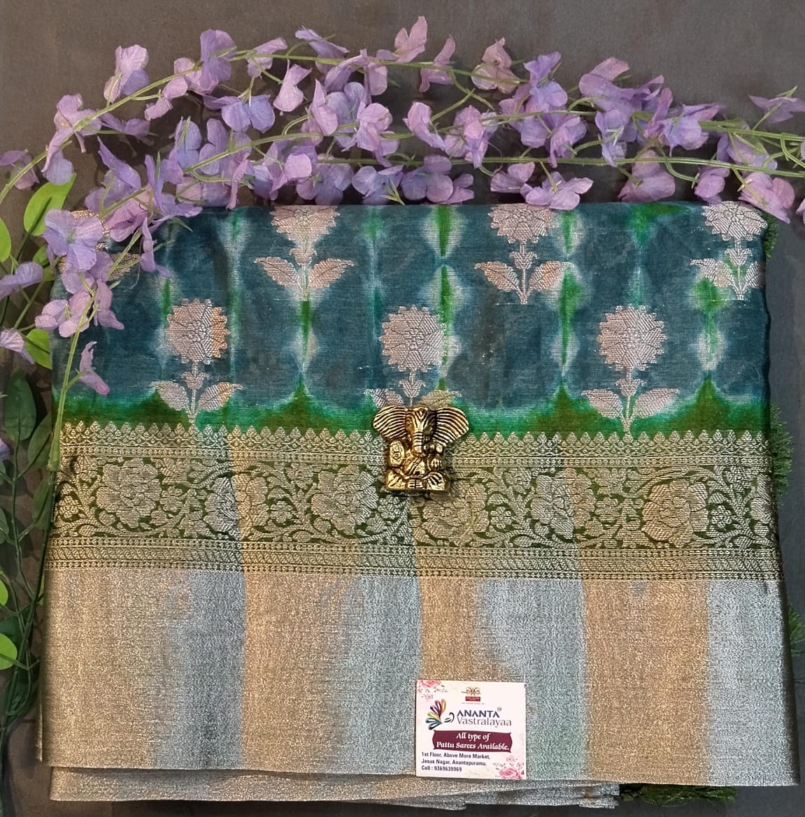 Multicolor Raw Mango Silk Saree with Leheriya Design