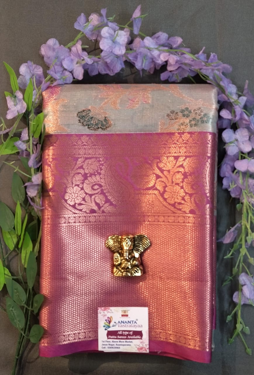 Lemon Yellow Kanchi Silk Saree with Pichwai Work