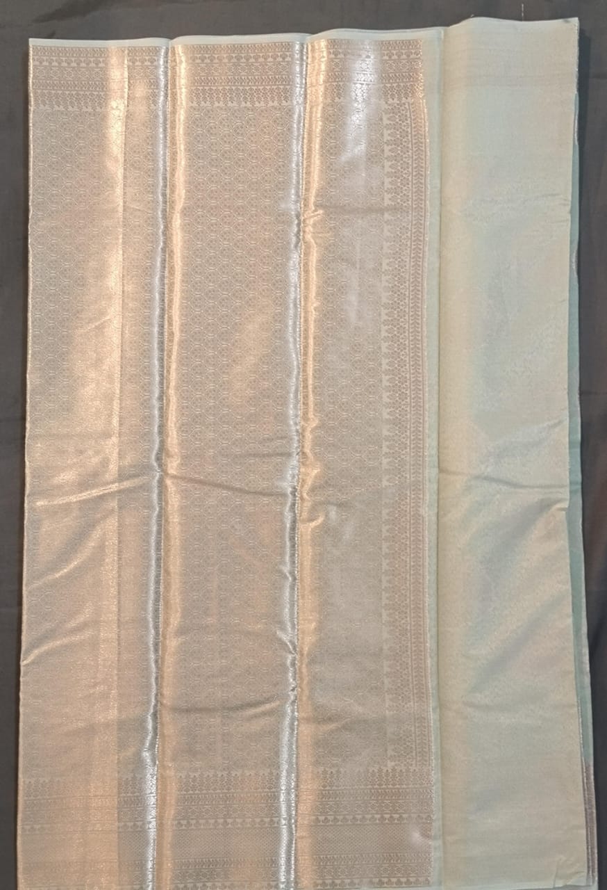 Sea Green Kanchi Silk Saree with Self Border