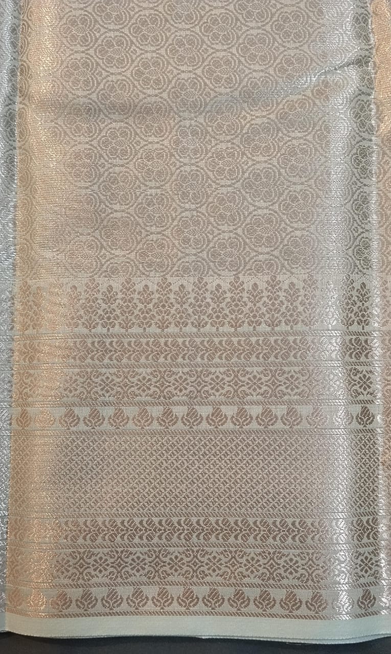 Sea Green Kanchi Silk Saree with Self Border