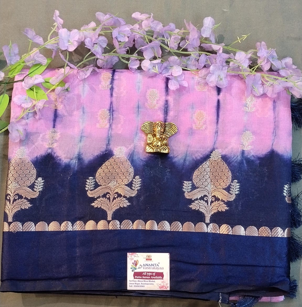 Baby Pink & Mustard Raw Mango Silk Saree