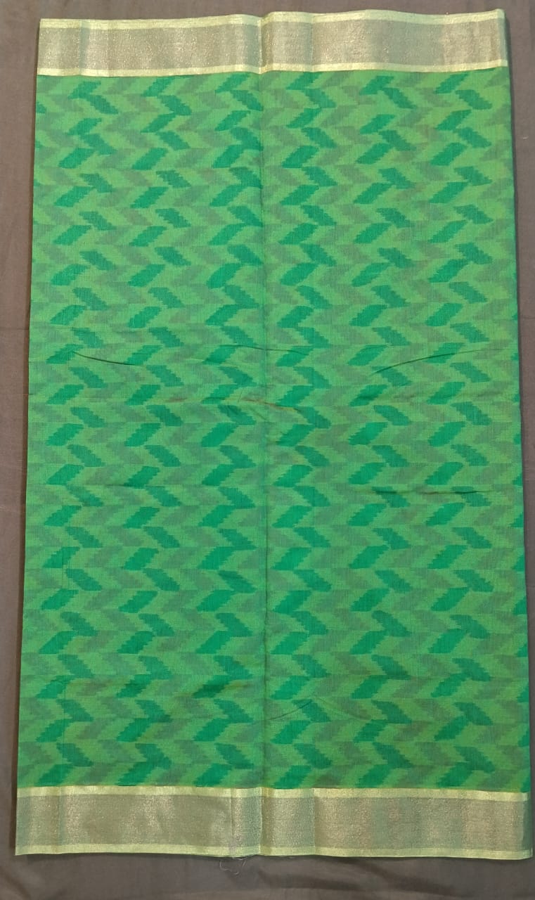 Green Chanderi Silk Saree with Patola Design