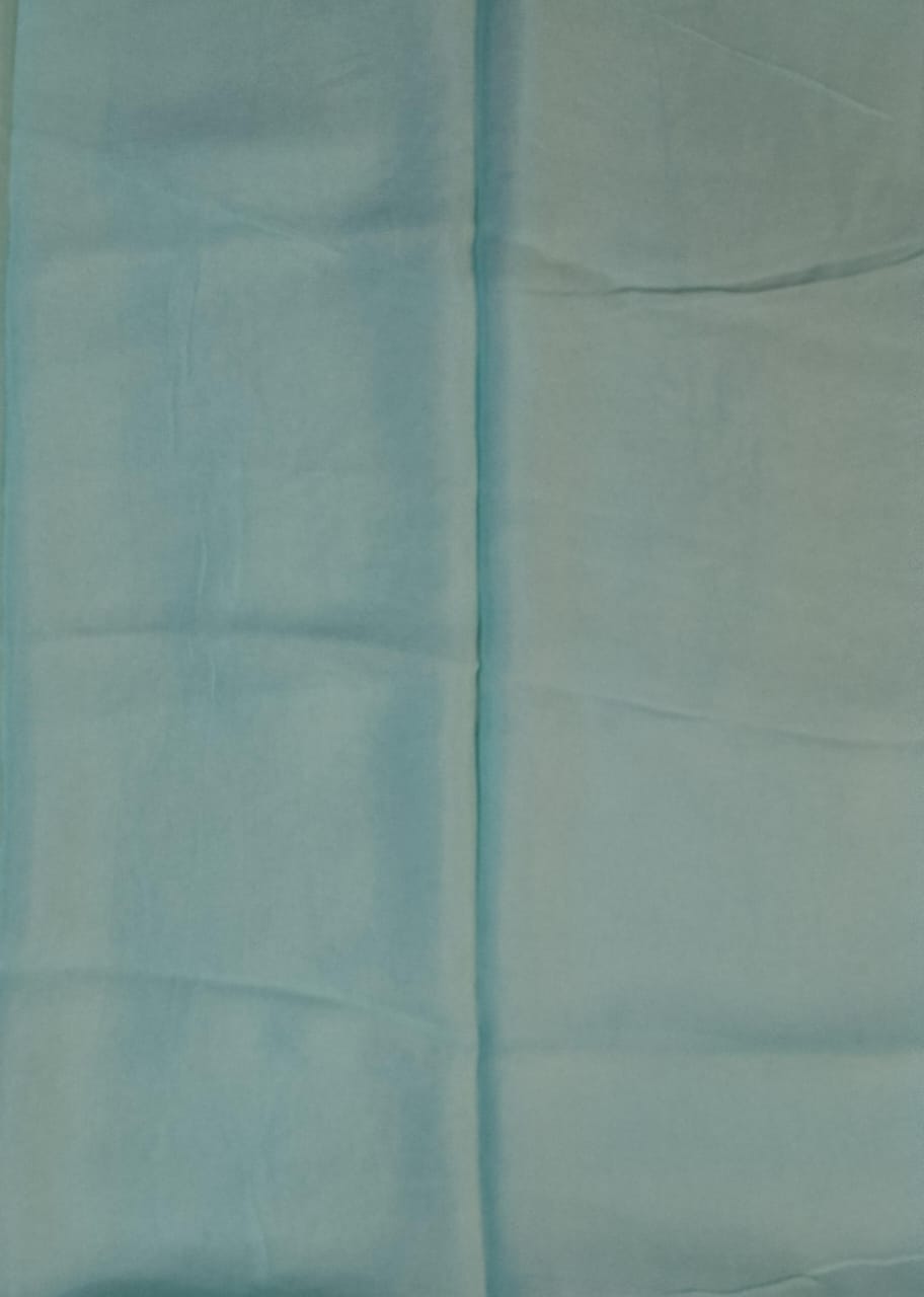 Sky Blue Pure Chiffon Saree with Pichwai Work