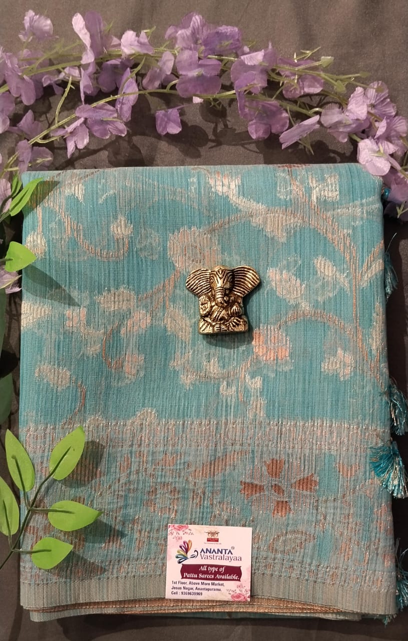 Baby Pink Munga Silk Saree with Zari Weaving