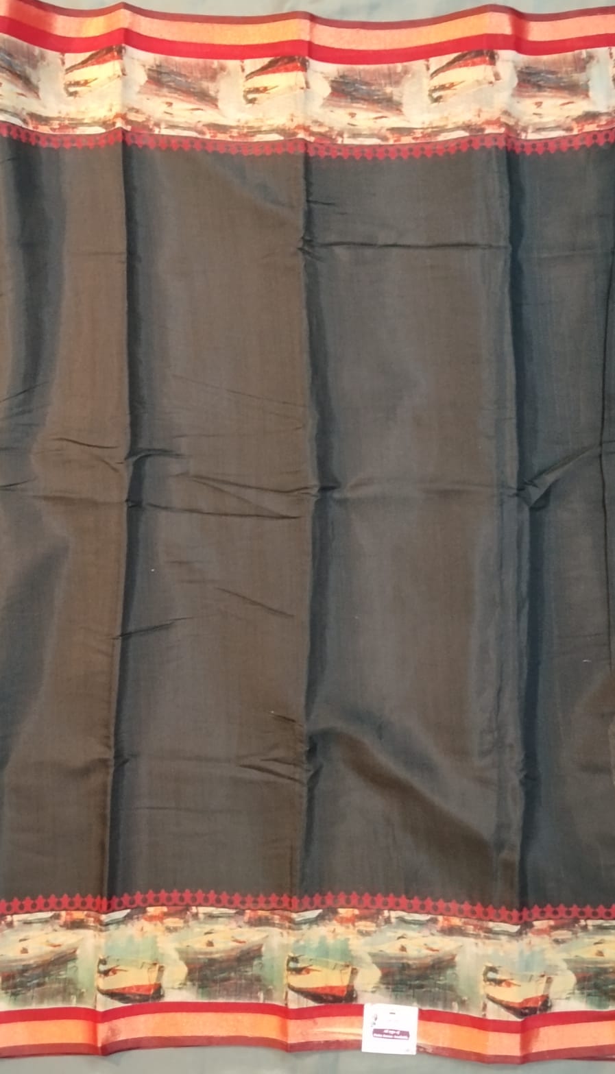 Black Dola Silk Saree