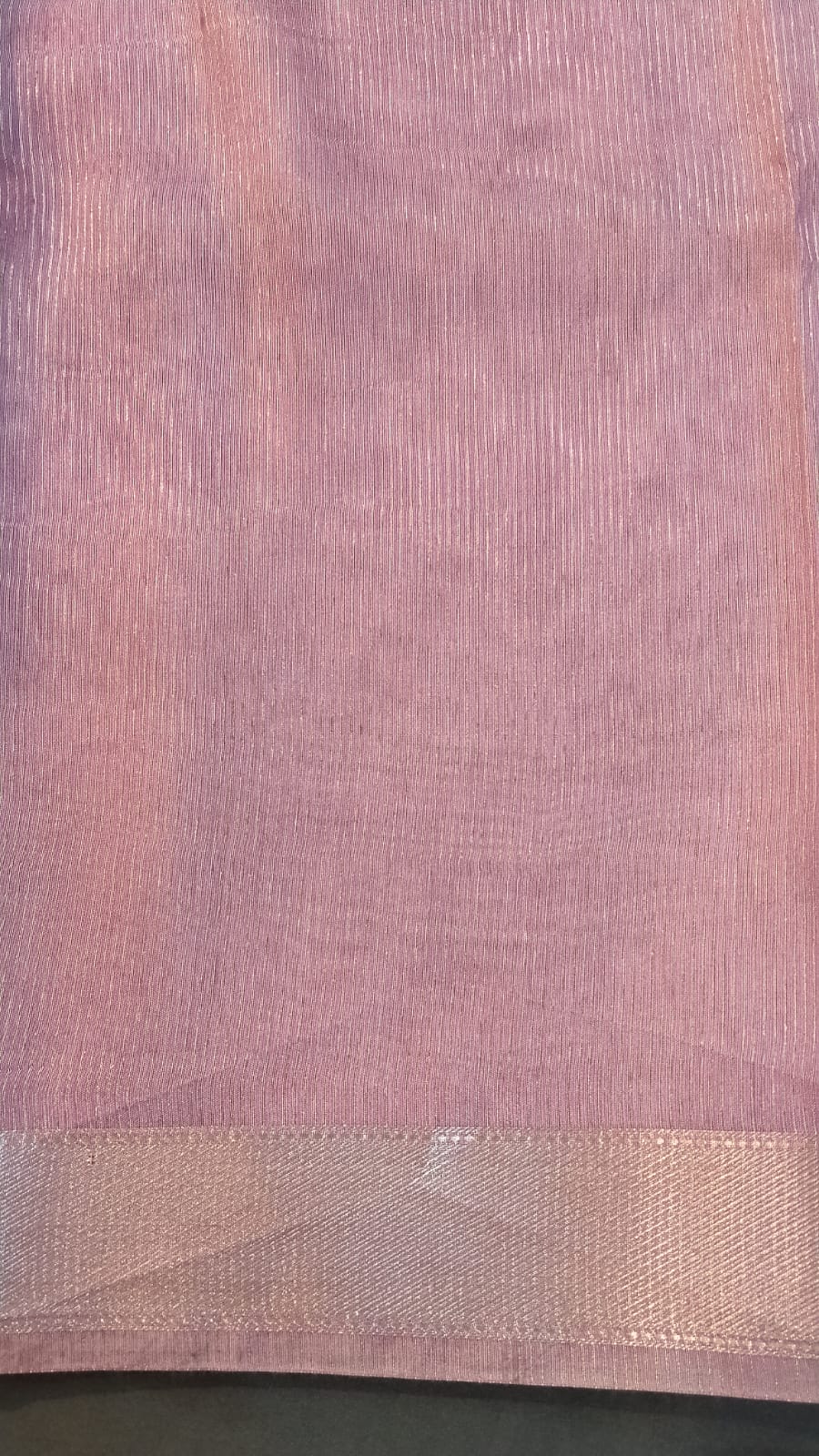 White & Purple Silk Zari Saree with Floral Print
