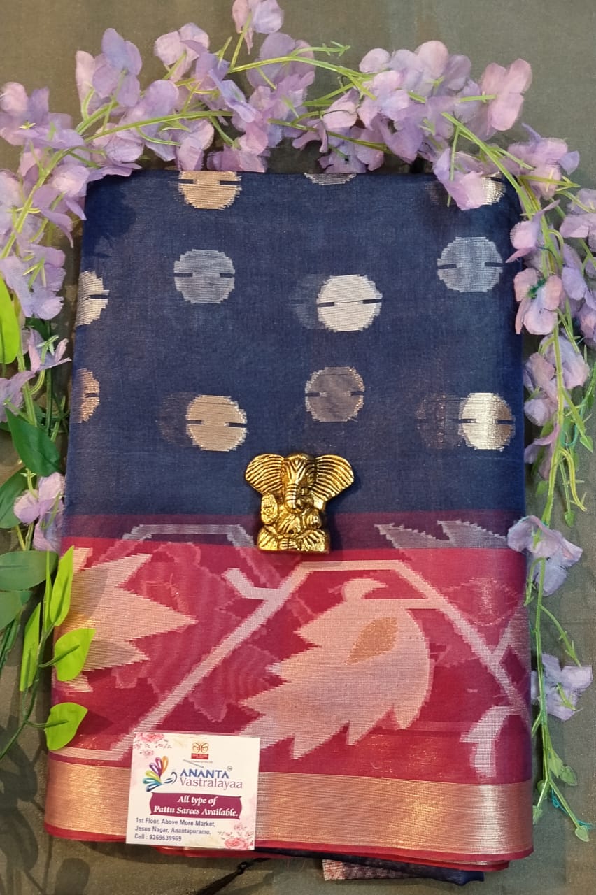 Red Kota Silk Saree with Handloom Design
