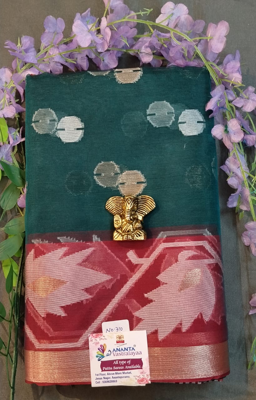 Red Kota Silk Saree with Handloom Design