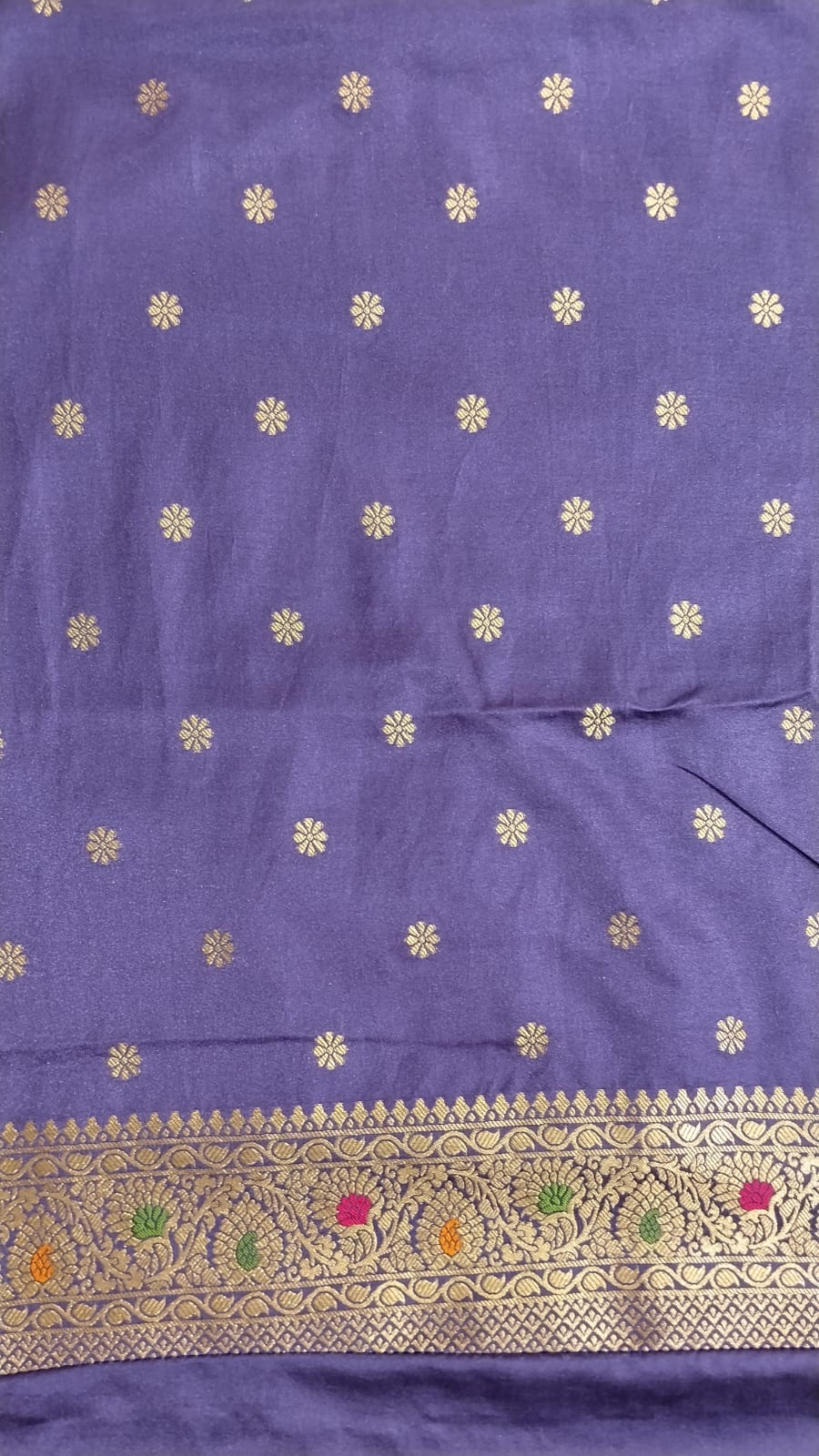 Purple Mushroo Silk Saree with Big Butta