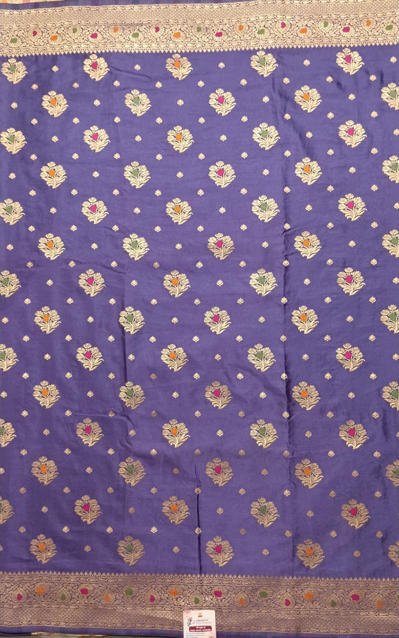 Purple Mushroo Silk Saree with Big Butta