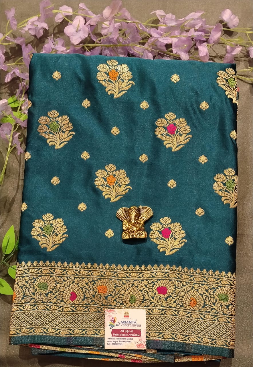Purple Mushroo Silk Saree with Big Butta