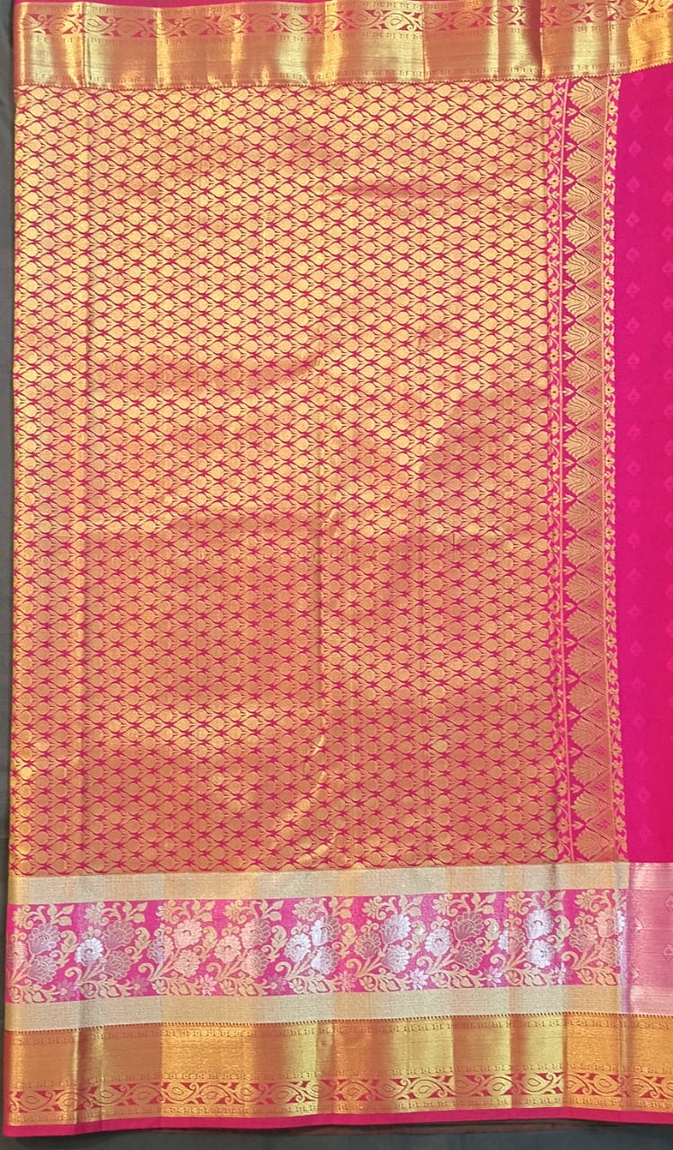 Green Kanchi Pattu Mix Silk Saree