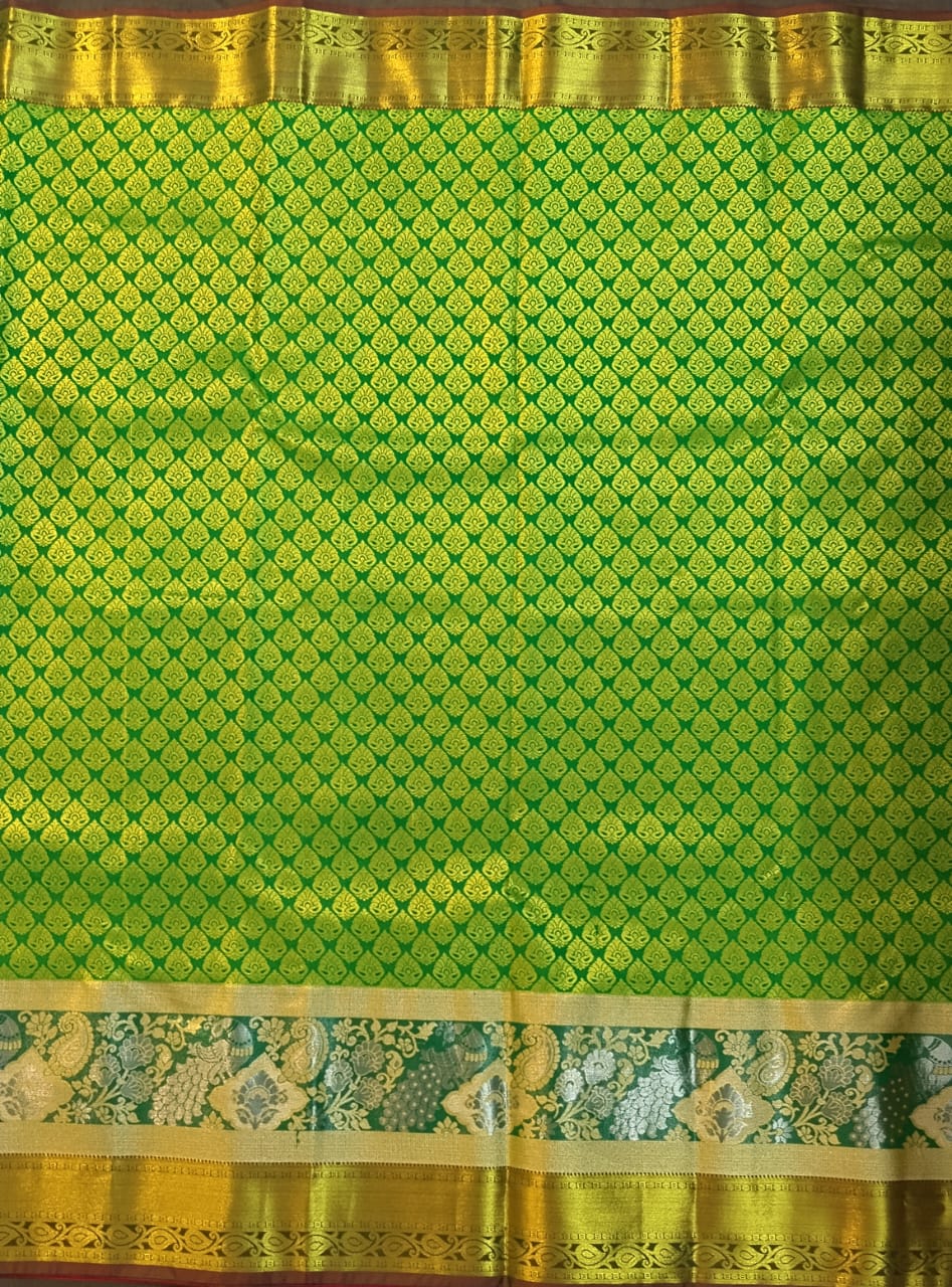 Green Kanchi Pattu Mix Silk Saree