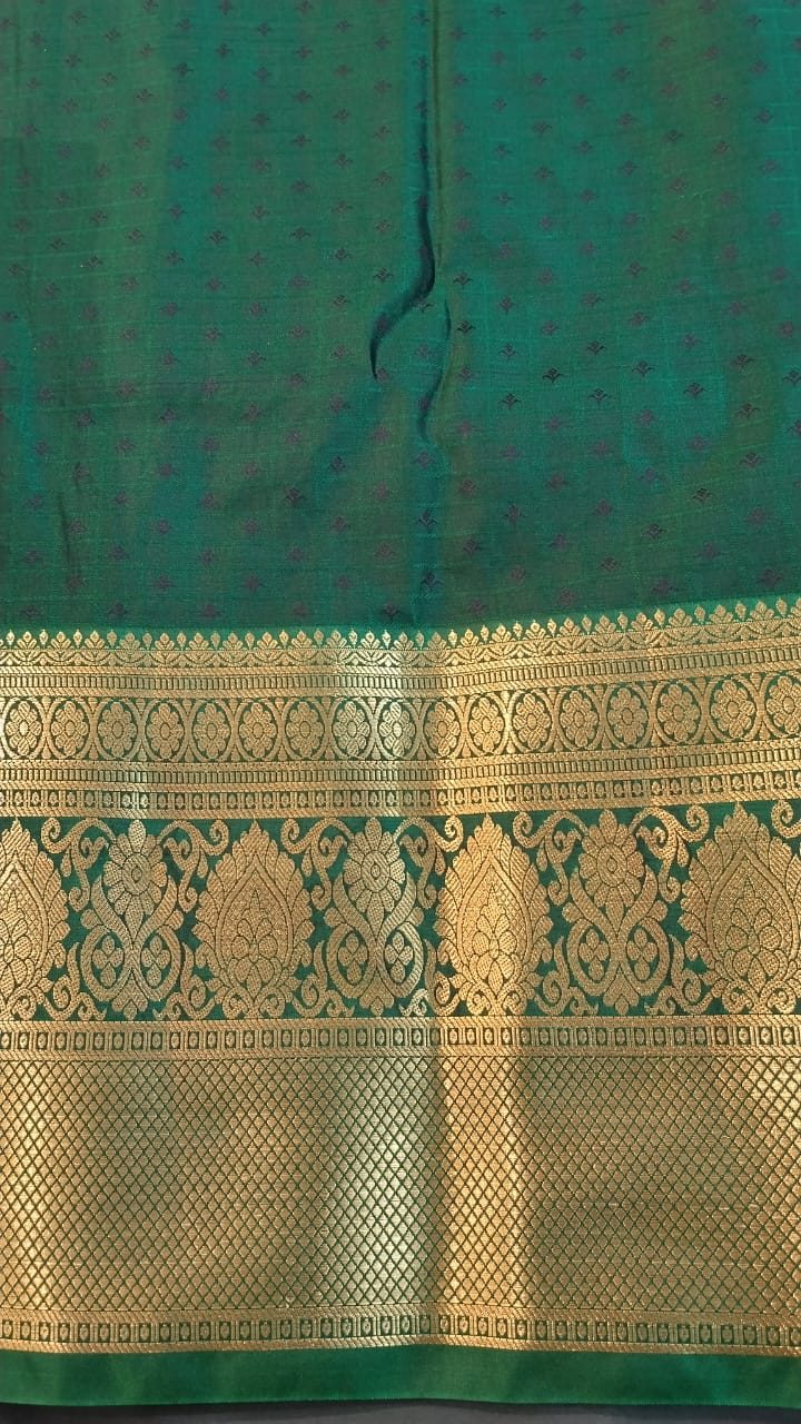 Brinjal Kanchi Pattu Mix Silk Saree