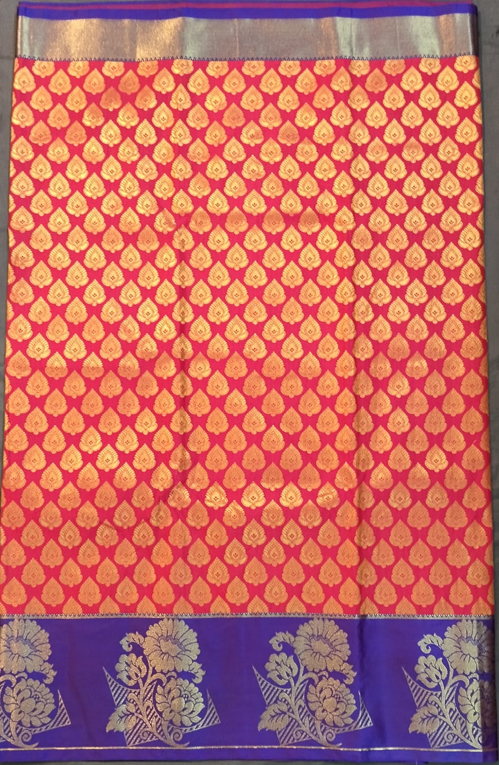 Orange Kanchi Pattu Mix Silk Saree