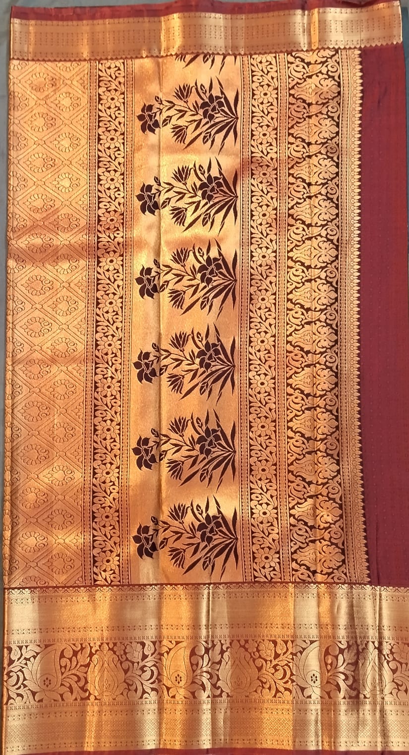 Mehandi Green Kanchi Pattu Mix Silk Saree