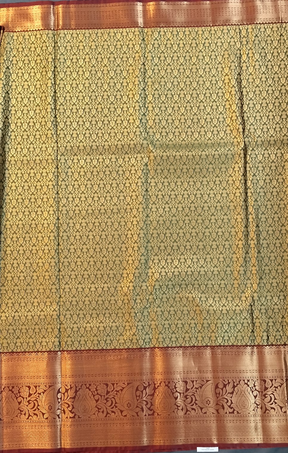 Mehandi Green Kanchi Pattu Mix Silk Saree