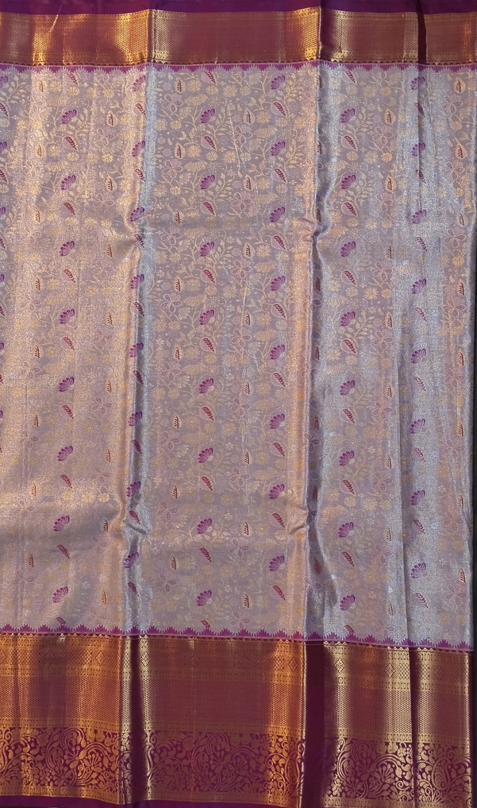 Purple Kanchi Pattu Silk Saree