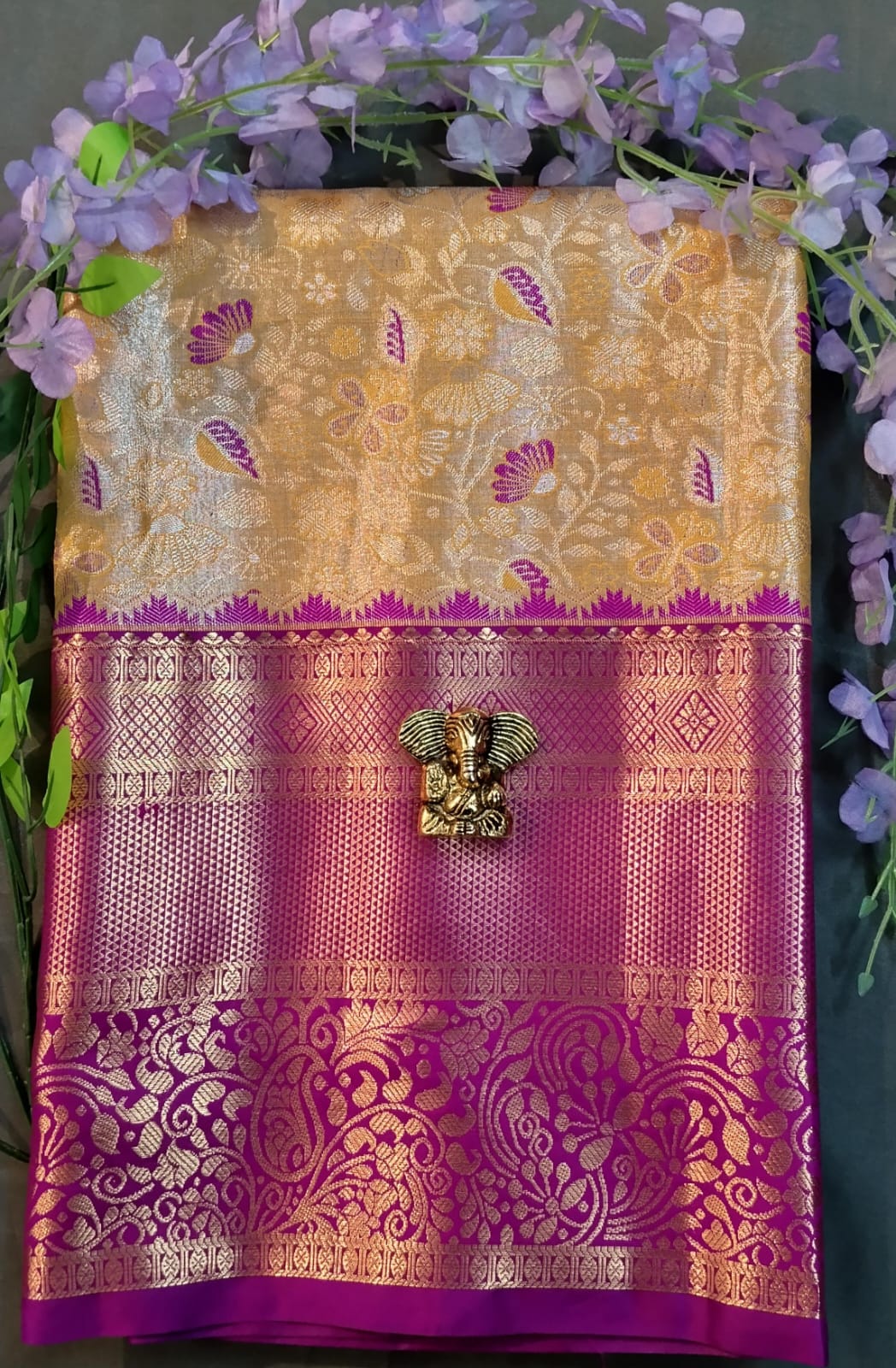 Purple Kanchi Pattu Silk Saree