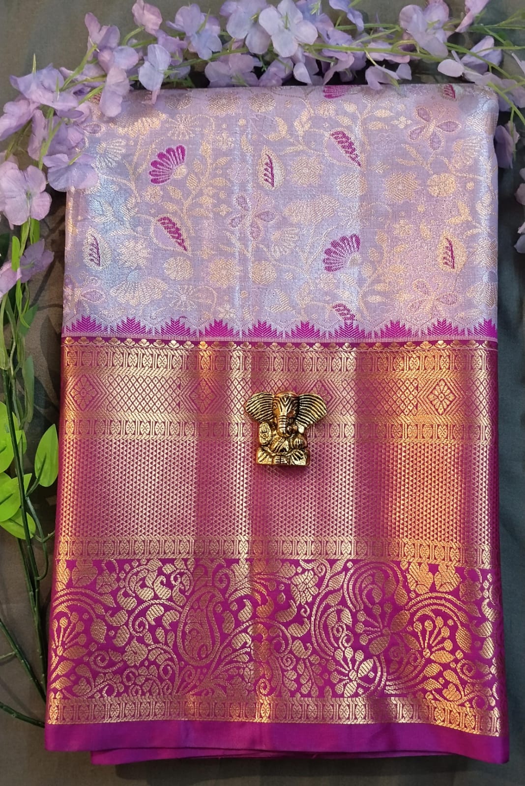 Purple Kanchi Pattu Silk Saree