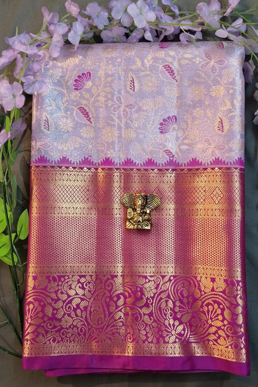 Purple Kanchi Pattu Silk Saree