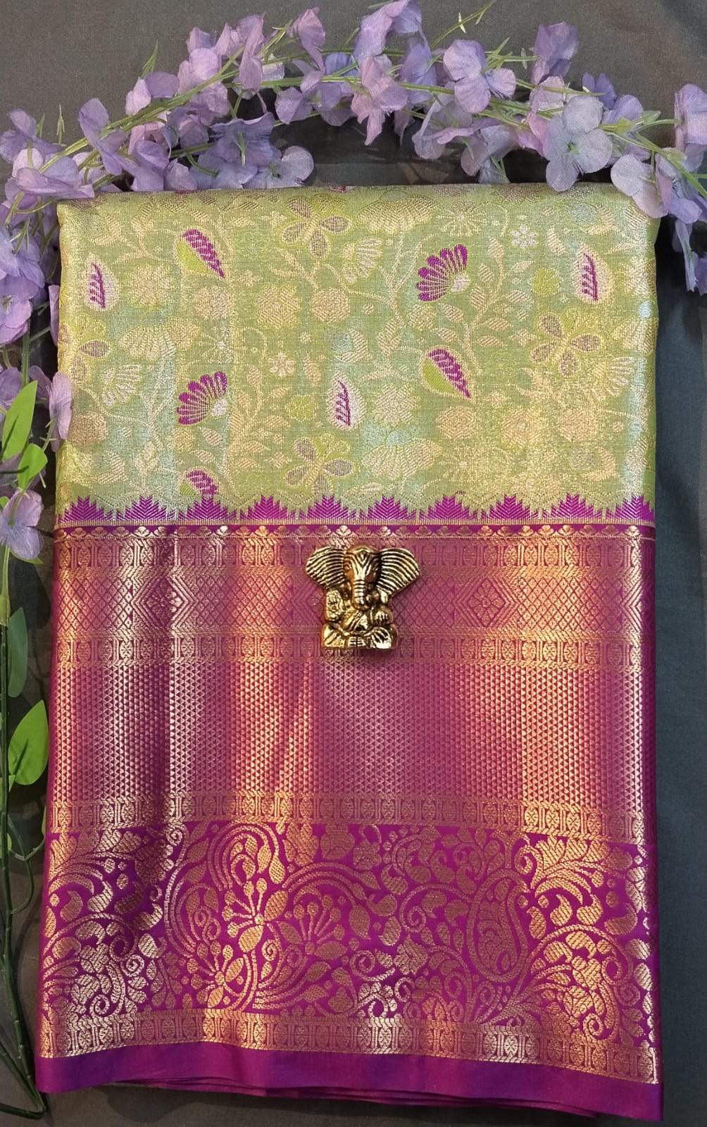 Purple Kanchi Pattu Silk Saree